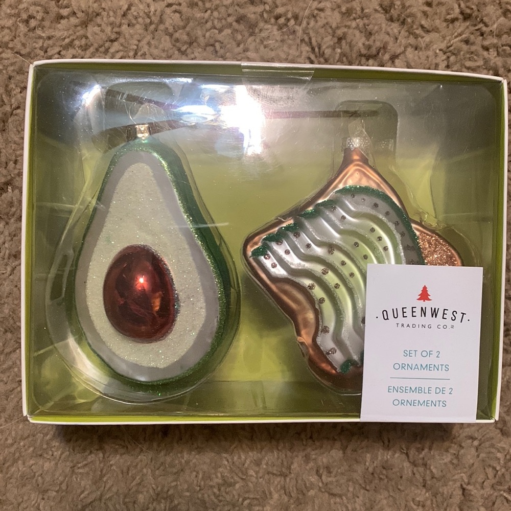 Avocado and toast ornaments